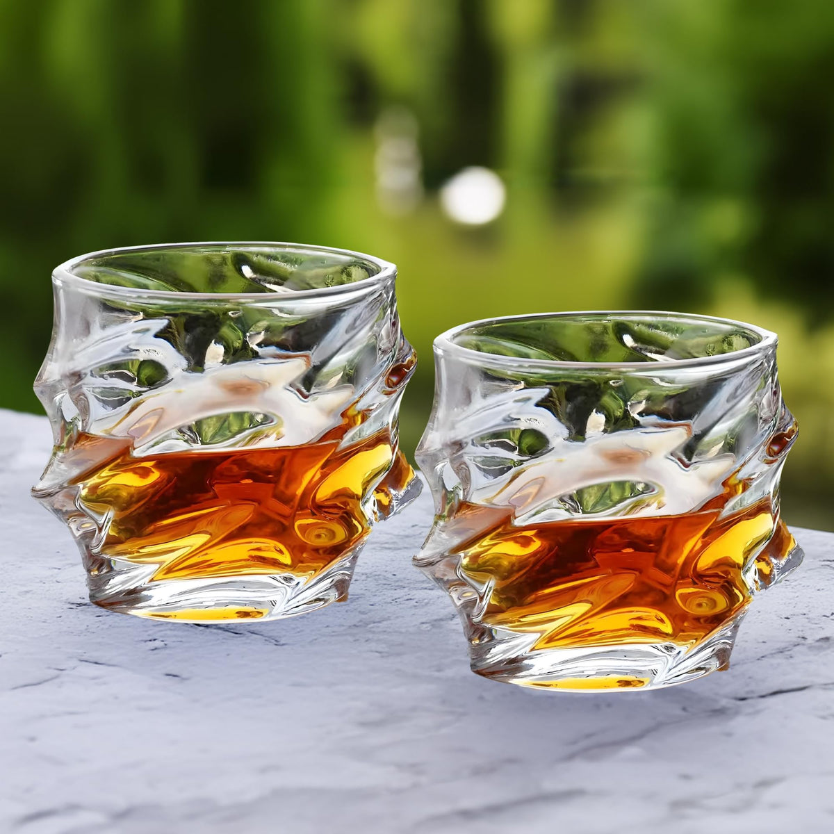 UMAI Whiskey Glasses Set of 2 (240ml Each) | Lead Free Neat Whiskey Glass | Heavy Bottom Drinking Glass | Crystal Glass for Bar Home | Glass for Drinks | Cocktail Glasses | Highball Glass