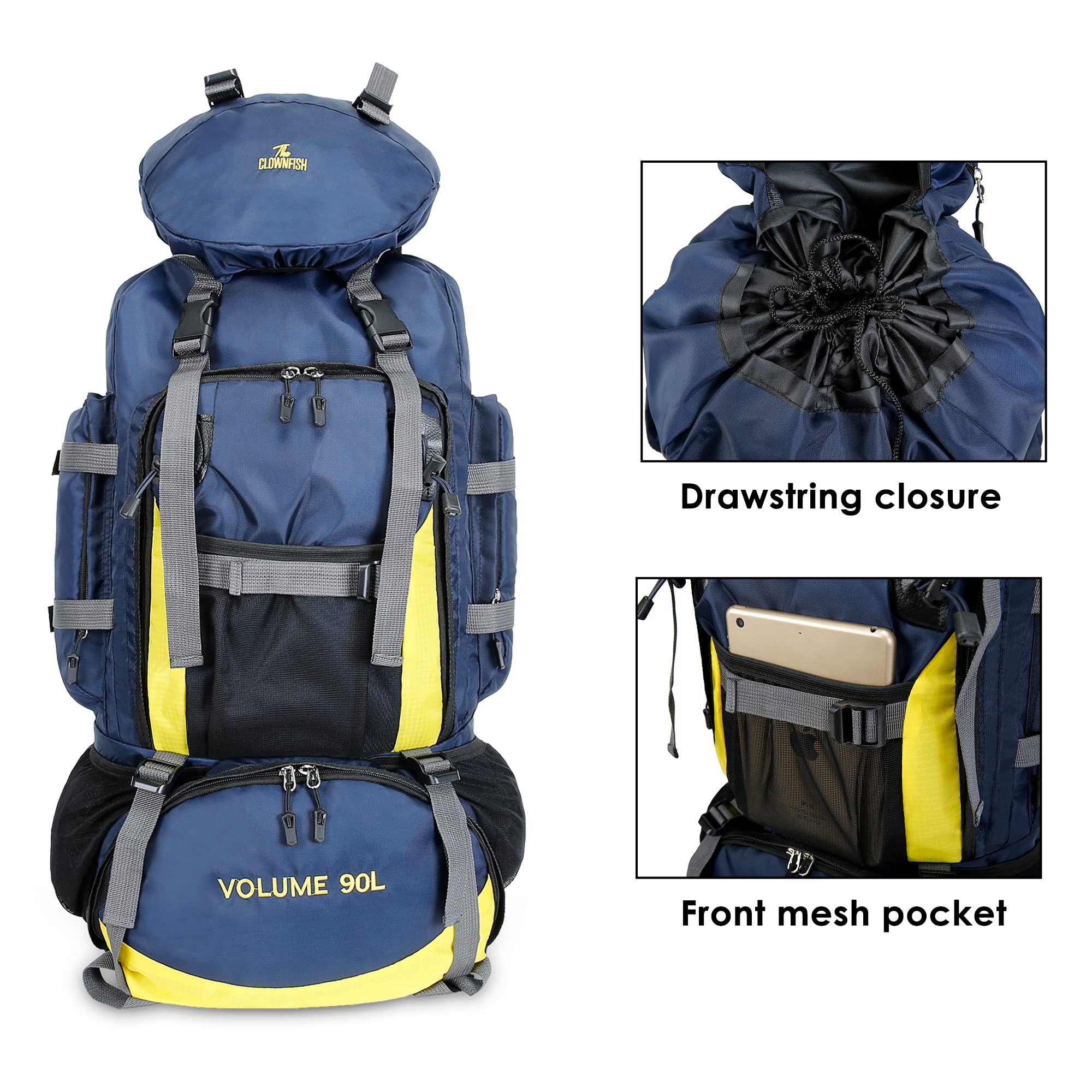 THE CLOWNFISH Summit Seeker 90 Litres Polyester Travel Backpack