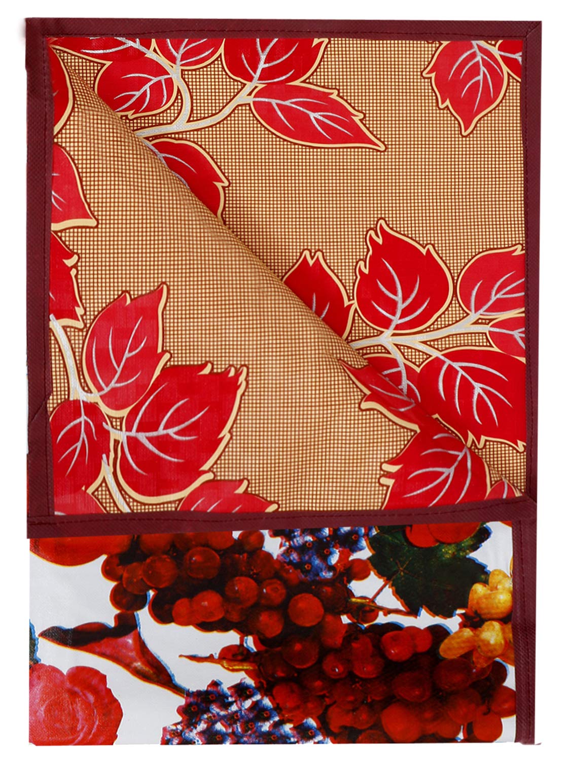 Kuber Industries Fruits Design PVC Reversible Food Mat Mattress Protector Bed Server (Maroon & White) CTKTC33209