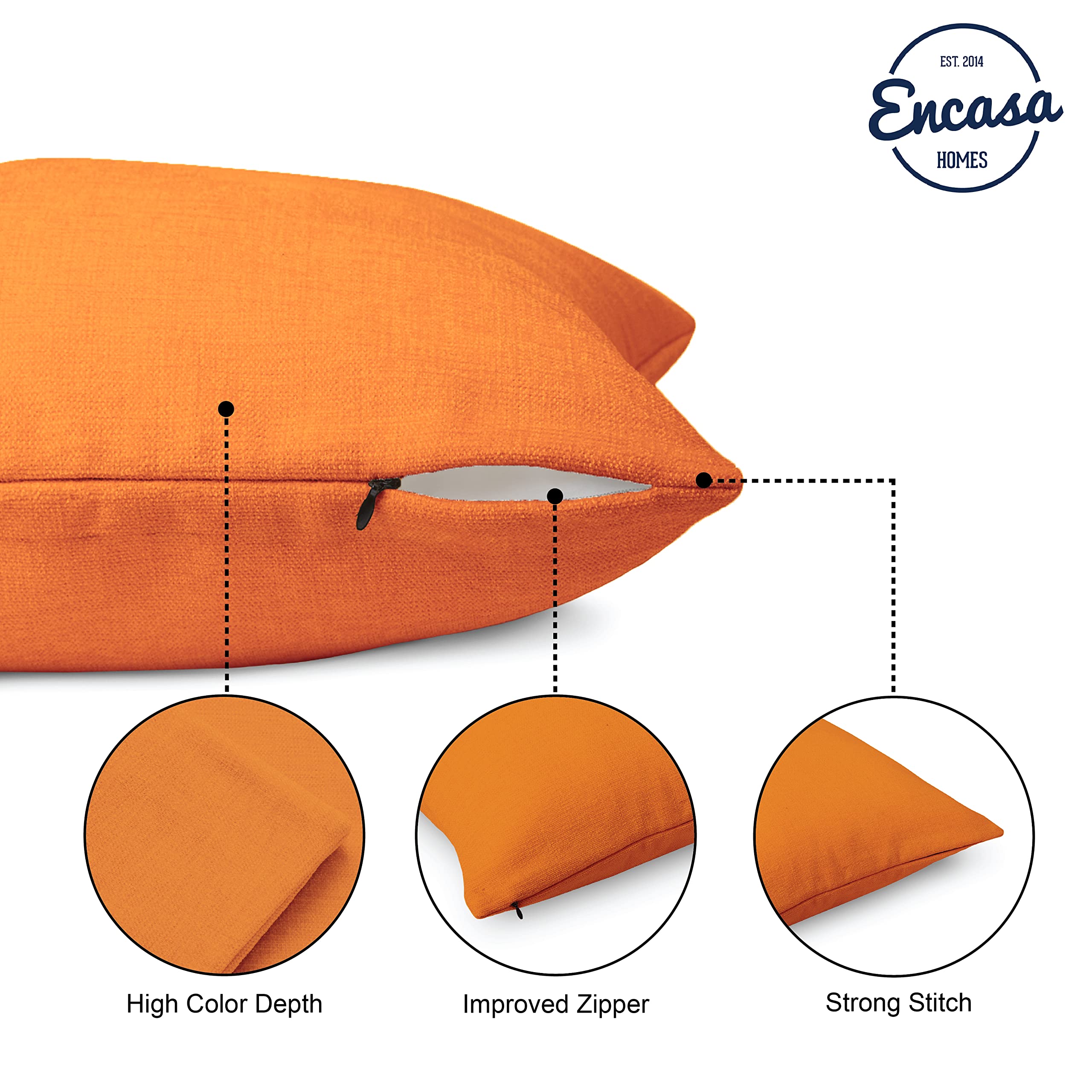 Polyester Chenille Cushion Cover Set 30x50 cm Orange Solid