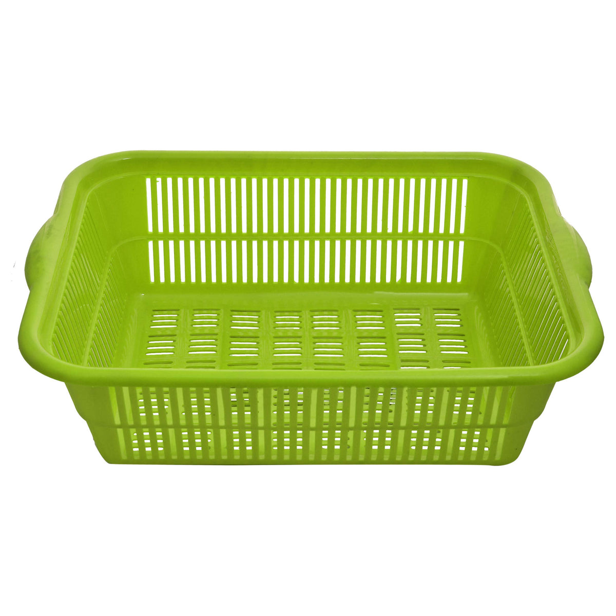 Kuber Industries Plastic Kitchen Large Size Dish Rack Drainer Vegetables and Fruits Washing Basket Dish Rack Multipurpose Organizers (Green)-KUBERMART1699