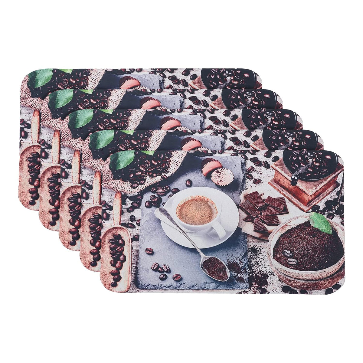 Kuber Industries PVC Kitchen Floor Mat|Anti-Skid Backing|Mats for Kitchen Floor |Easily Washable|Idol for Home, Kitchen Entrance| CF-220810 |Pack of 5| Multi