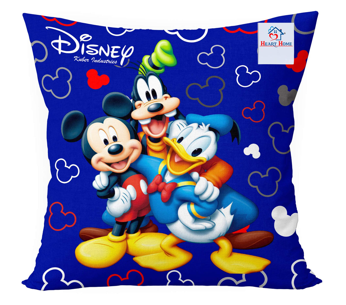 Heart Home Disney Printed Microfiber Filled Floor Cushion, Decorative Throw Pillow, Home Decor Pillow, Sofa/Bed Cushion,16"x16"(Blue)-KUBMART15860