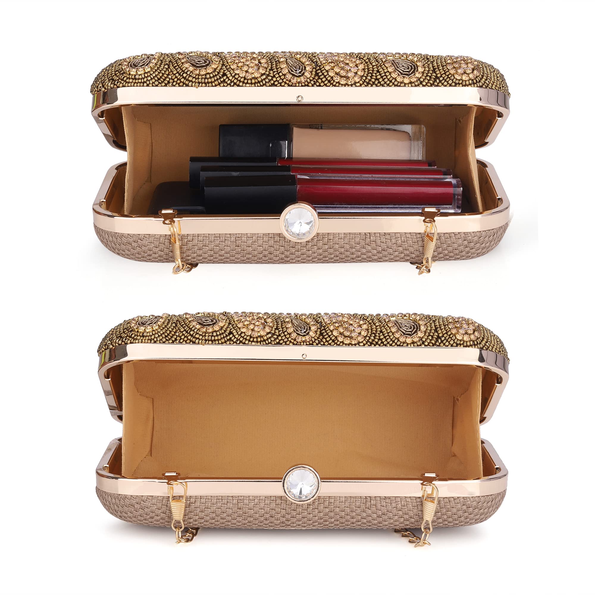 Clownfish Norah Golden Clutch - Stylish accessory for events
