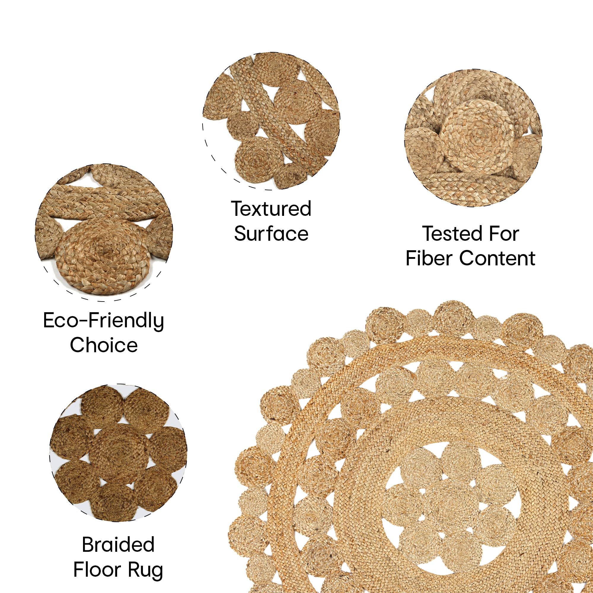 Anko Decor Jute Round Rug - Coastal Style