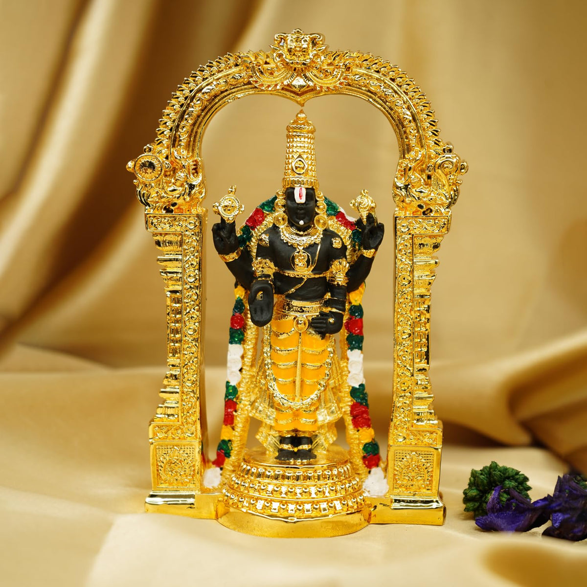 Ekhasa Tirupati Balaji Idol (Size: 12.5 cm) | Lord Venkateswara Idol for Car Dashboard, Pooja Room, Home Decor & Office Desk | Venkateshwara Swamy Murti | Perumal Statue | God Idols for Gifting