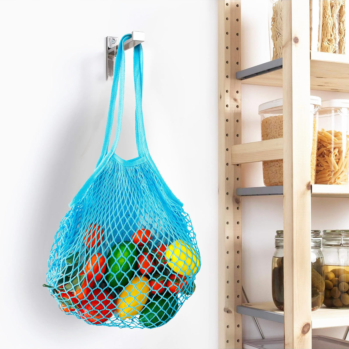 UMAI Cotton Mesh Reusable Shopping Bags For Women | Shopping Bag For Grocery | Laundry Bag | Picnic Bag | Clothes Storage Bag With Long Handle | Toys Storage Bag | Multipurpose Storage Organiser Bag