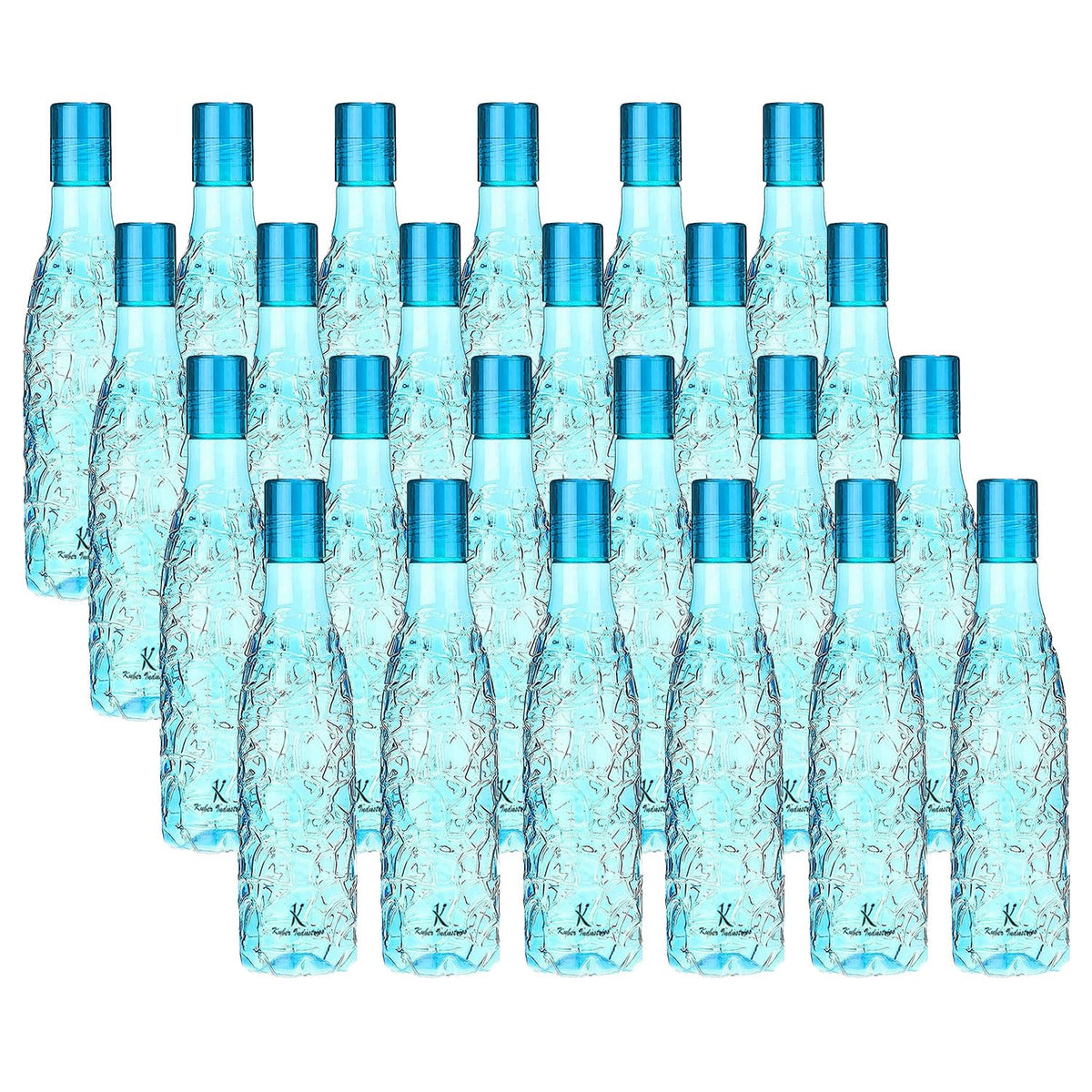 Kuber Industries BPA-Free Plastic Water Bottle|Leak Proof, Firm Grip, 100% Food Grade Plastic Bottles|for Home, Office, & Gym|Unbreakable, Freezer Proof, Fridge Water Bottle|Set of 6|Blue (Pack of 4)