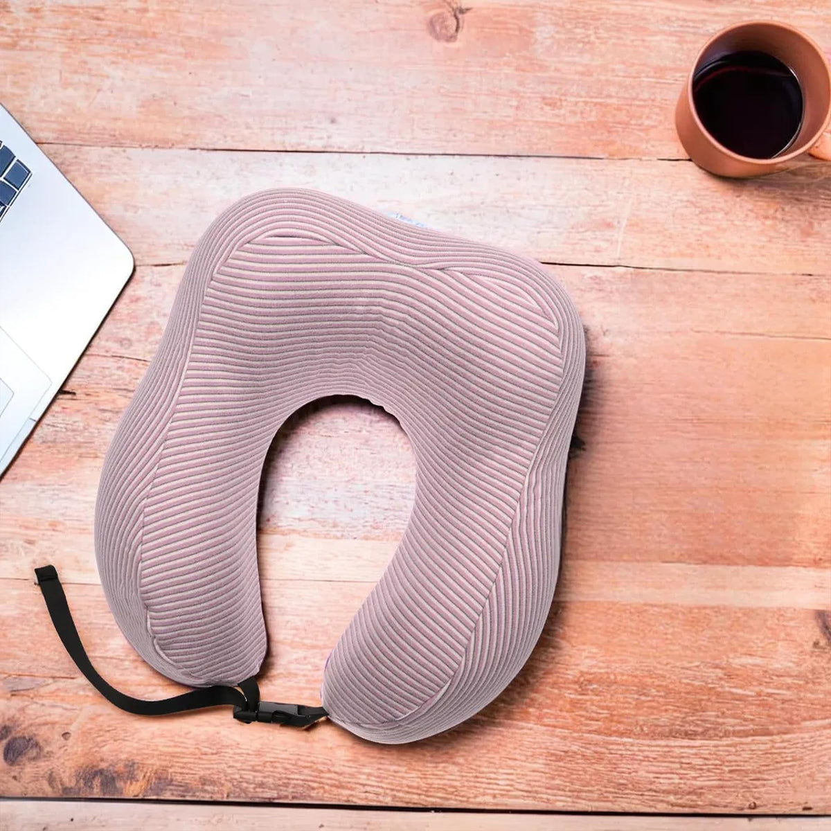 Kuber Industries Soft Microfiber U Shaped Semicircular & Portable Sleeping Neck Pillow for Pain & Headrest | Neck Rest for Travel | Neck Band Supporter for Men's & Women's | U23052, Purple
