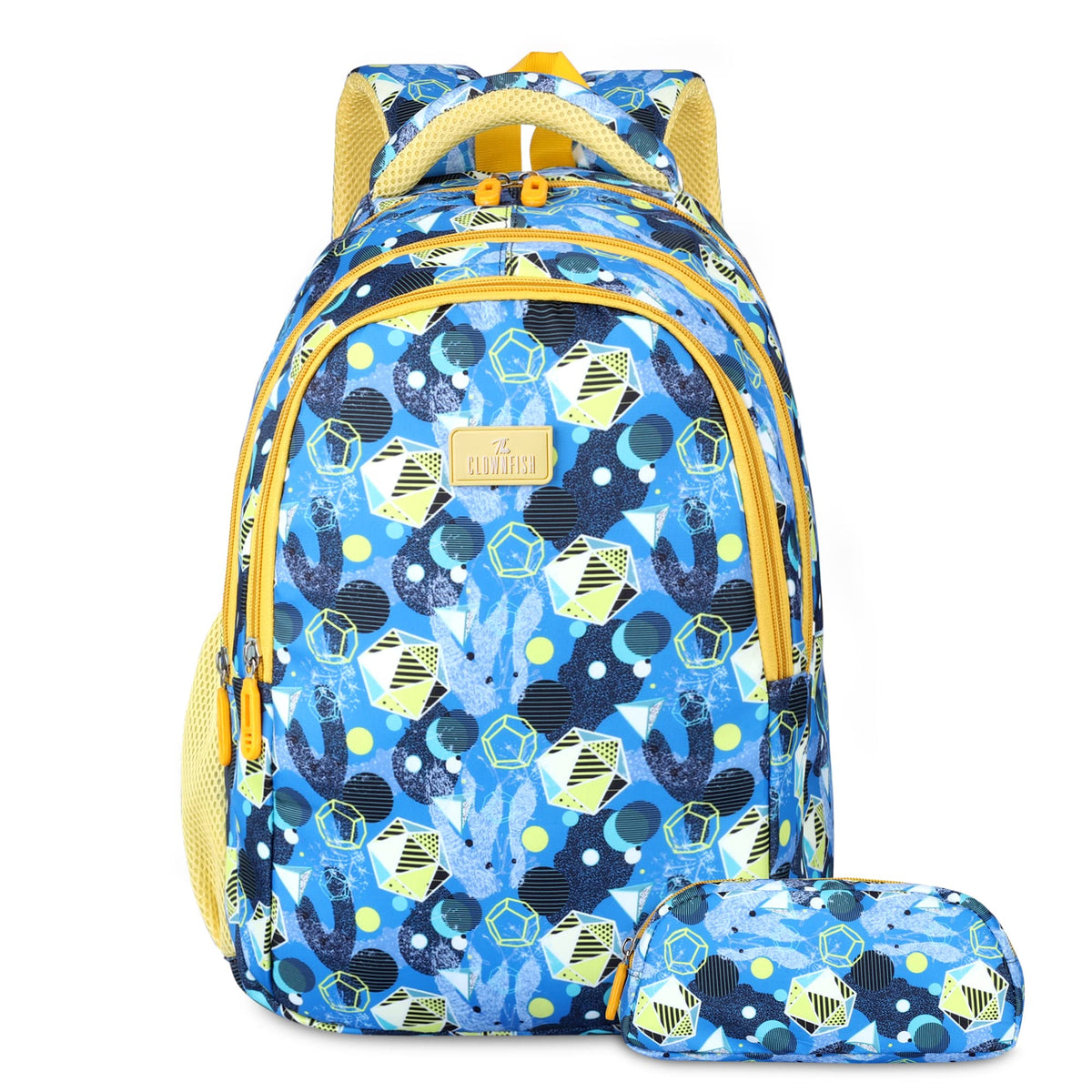 THE CLOWNFISH Scholastic Series Printed Polyester 30 L School Standard Backpack With Pencil/Staionery Pouch School Bag Daypack Picnic Bag For School Going Boys & Girls Age 8-10 Years (Light Blue)