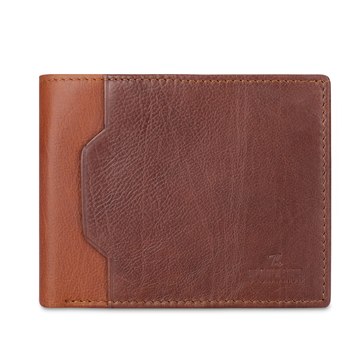 THE CLOWNFISH RFID Protected Genuine Leather Bi-Fold Wallet for Men with Multiple Card Slots & Coin Pocket (Dark Brown)