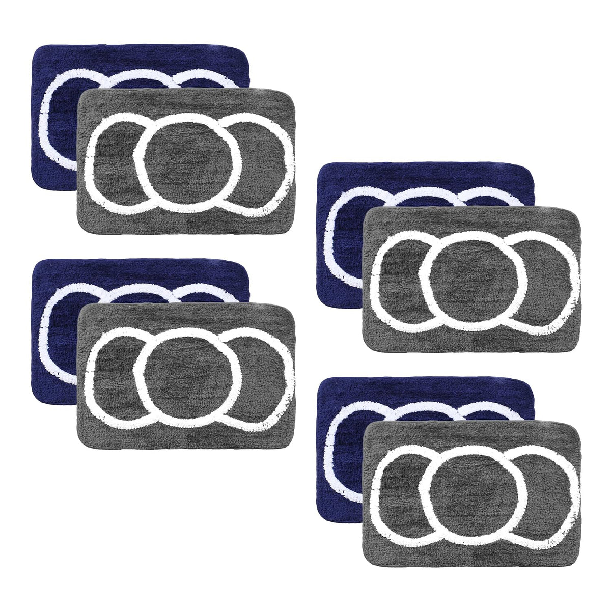 Kuber Industries Super Soft Door mat|Microfiber Anti-Slip Water Absorbant Fluffy Floor Mat|Entrance Mat for Kitchen,Bedside,Door,Living Room,60x40 cm,Set of 2|Blue and Grey (Pack of 4)