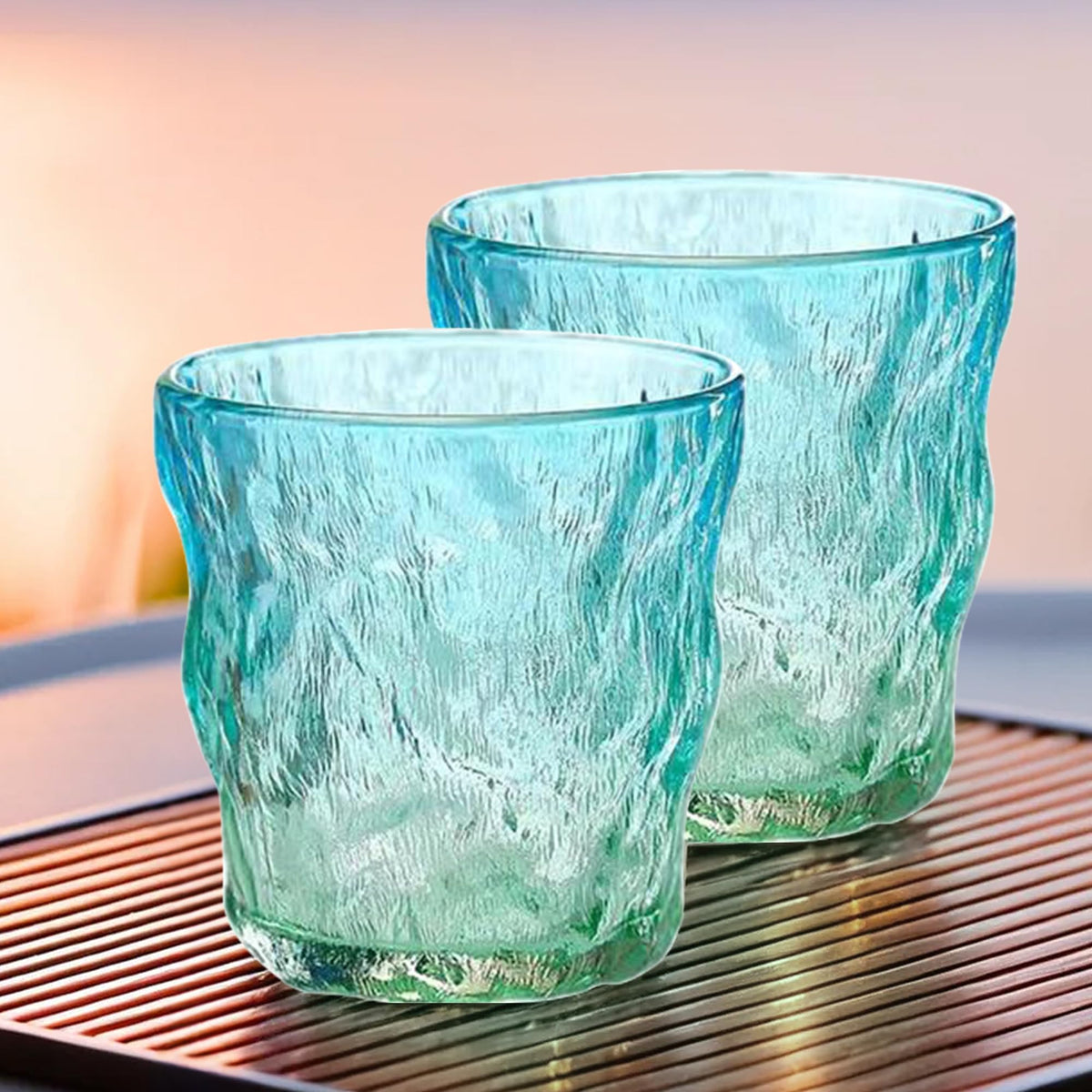 UMAI Water Glasses Set of 2 (270ml Each) | Juice Glasses | Lead Free Drinking Glasses | Kitchen Gift Items | Cold Drink Glass | Cocktail Glass | Kaanch Ke Glass | Housewarming Gifts | Gift for Men