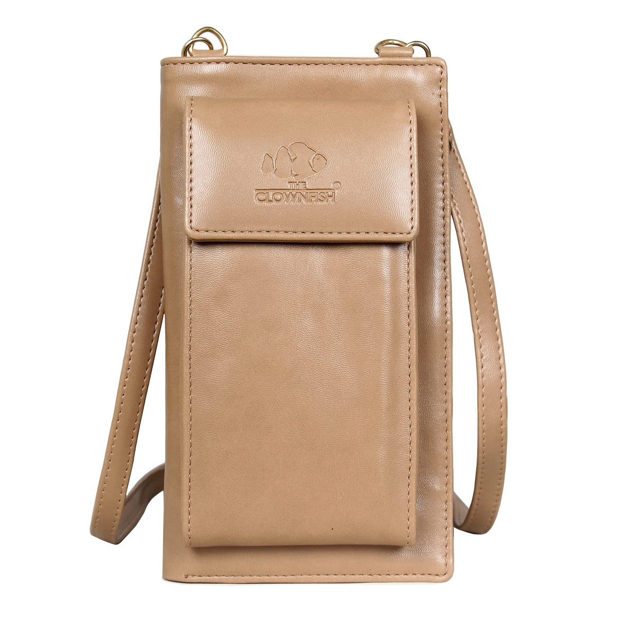 THE CLOWNFISH Adora Women Wallet/Sling Bag With Front Phone Pocket (Light Brown)