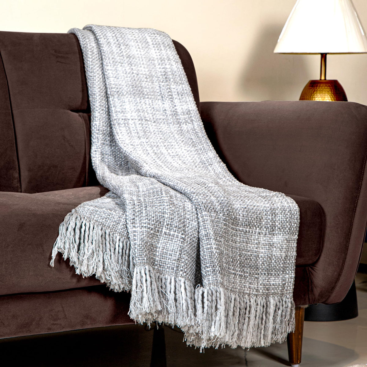 Anko Australia Polyester Ashton Sofa Throw | Super Soft Throws for Sofa and Couch | Reversible Machine Washable & Fade Resistant Throw Blanket | Grey | Ideal for Picnic & Gifts | 152x127cm