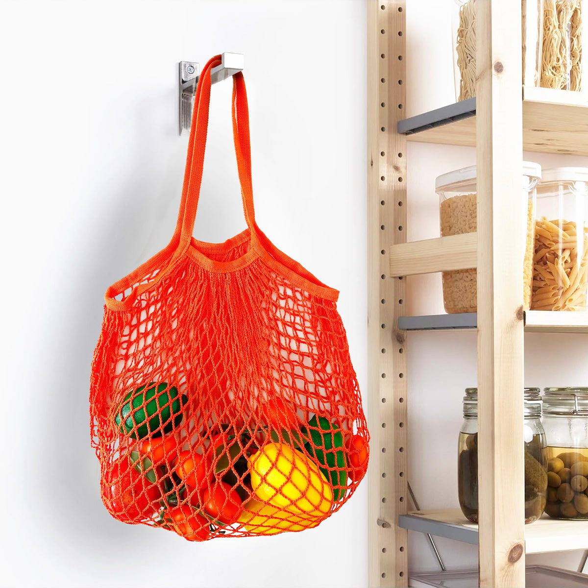 UMAI Cotton Mesh Reusable Shopping Bags For Women | Shopping Bag For Grocery | Laundry Bag | Picnic Bag | Clothes Storage Bag With Long Handle | Toys Storage Bag | Multipurpose Storage Organiser Bag