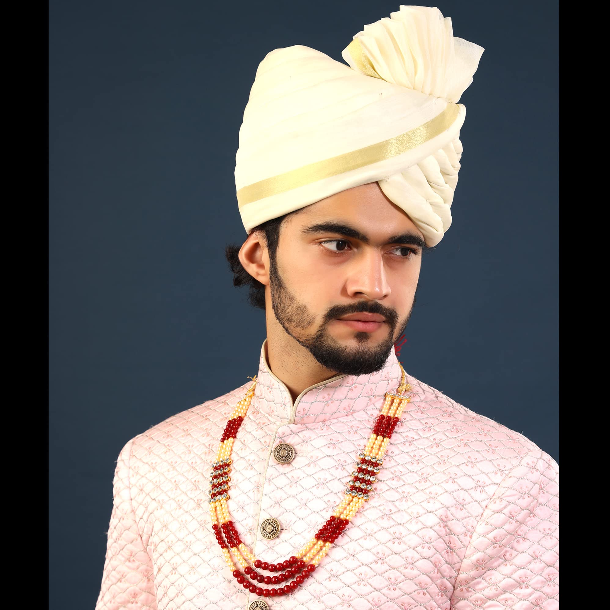 Yellow Chimes Dulahmala For Mens Pearl Necklace Jewellery for