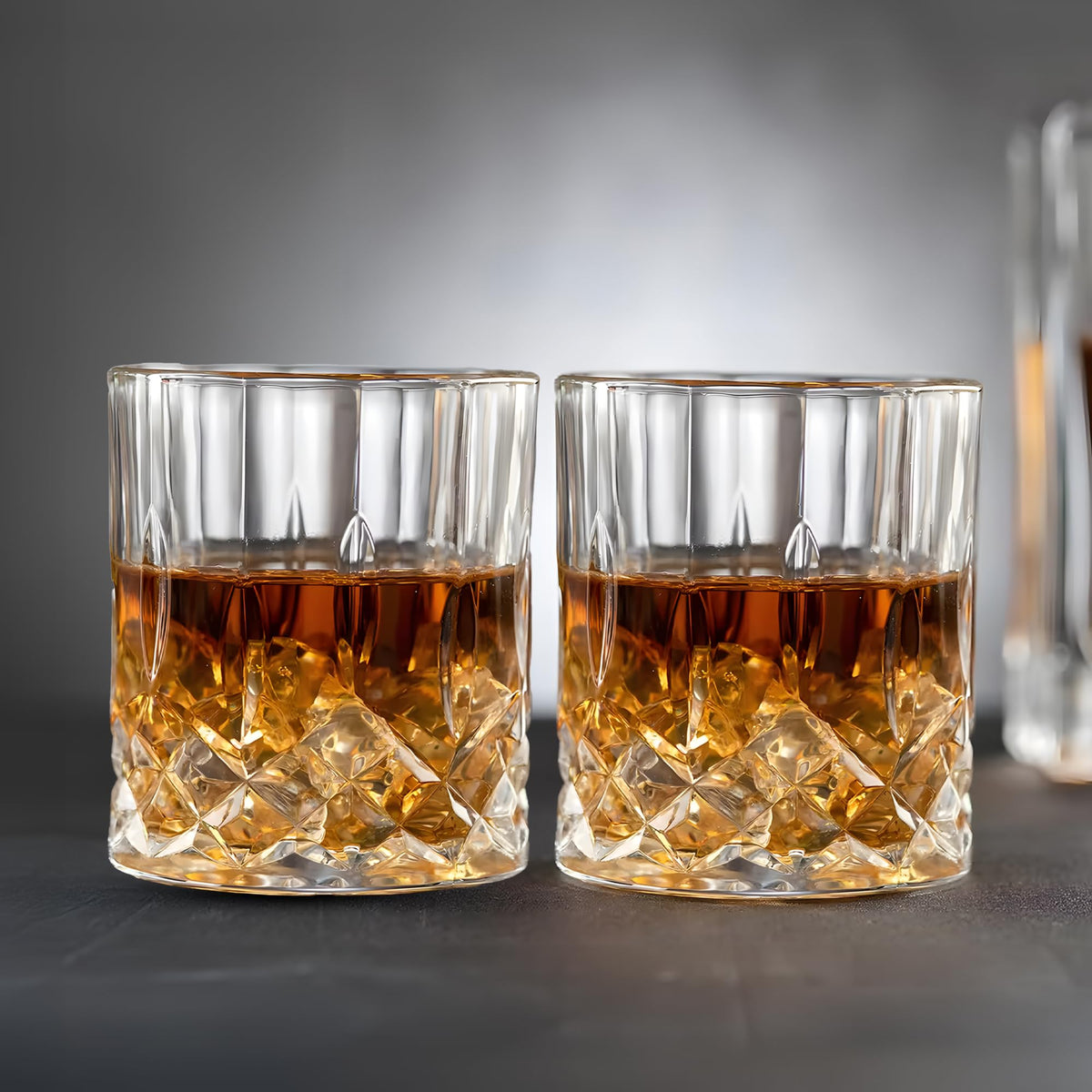 UMAI Whiskey Glasses Set of 2 (300ml Each) | Lead Free Neat Whiskey Glass | Heavy Bottom Drinking Glass | Crystal Glass for Bar Home | Glass for Drinks | Cocktail Glasses | Highball Glass