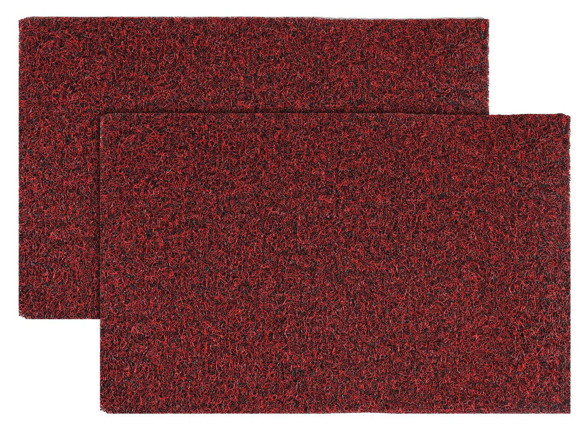 Kuber Industries Indoor Outdoor Anti-Slip Door Mat, Welcome Mat, 24"x16"- Pack of 2 (Maroon & Black)-44KM0179