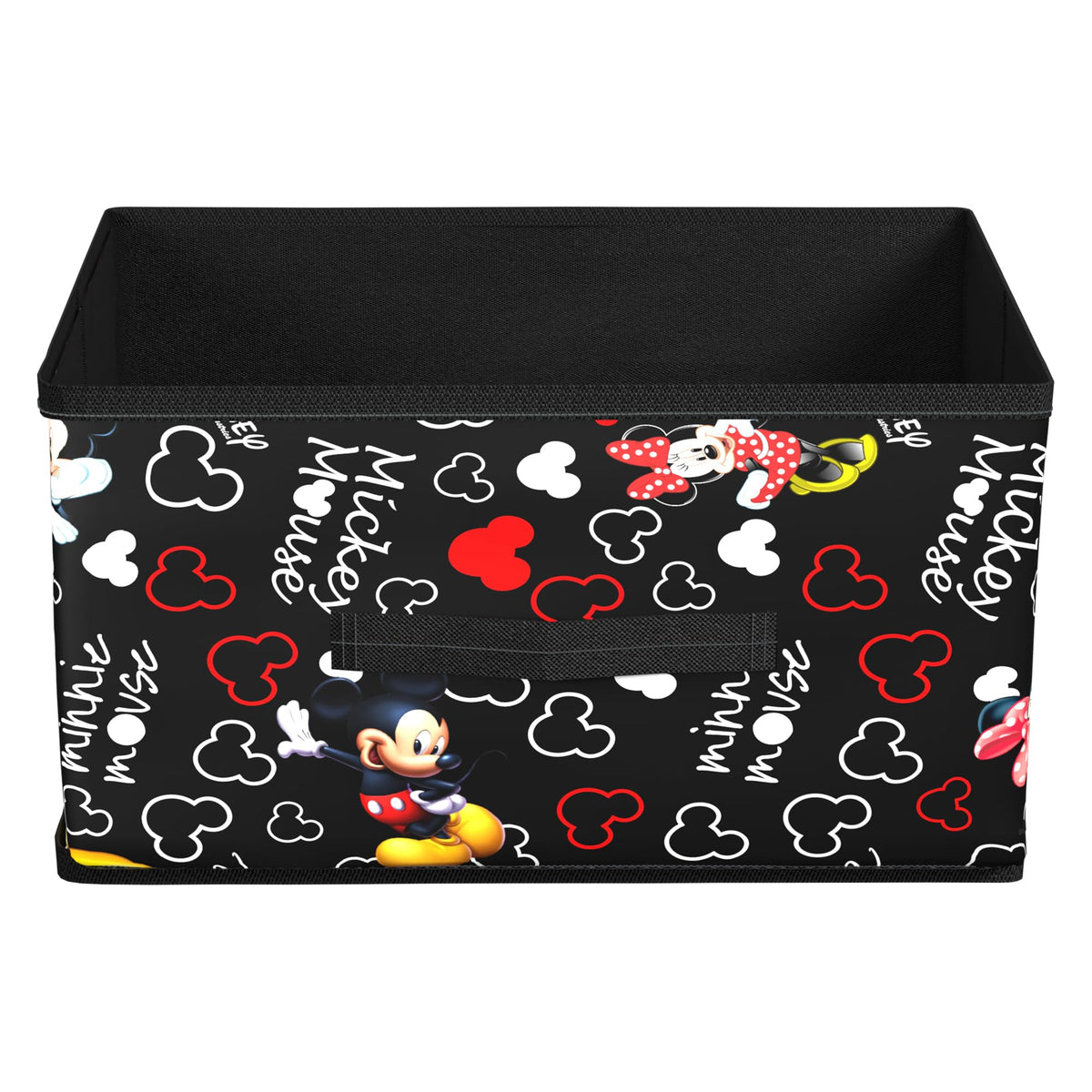 Kuber Industries Storage Box|Toy Box Storage For Kids|Foldable Storage Box|Disney Mickey Print|Foldable & Space Saver|Black