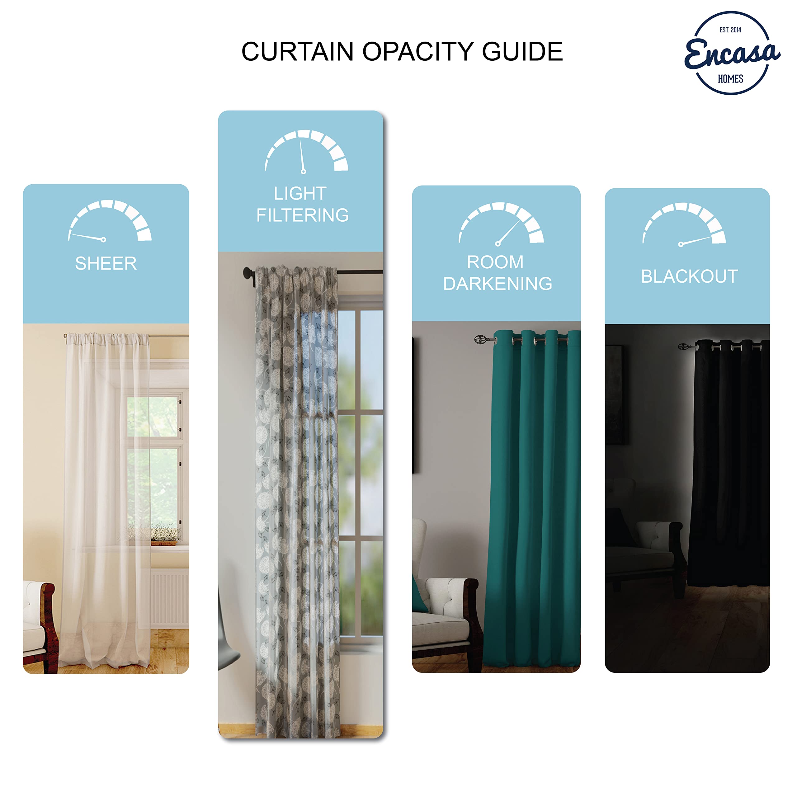 Encasa curtain panels - Stylish bedroom curtains