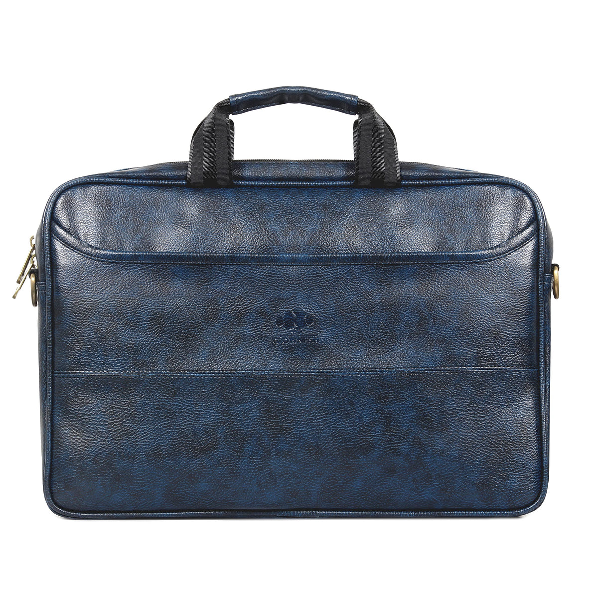 THE CLOWNFISH Unisex-Adult Divine Faux Leather 15.6 Inch Laptop Messenger Bag Briefcase (Blue)