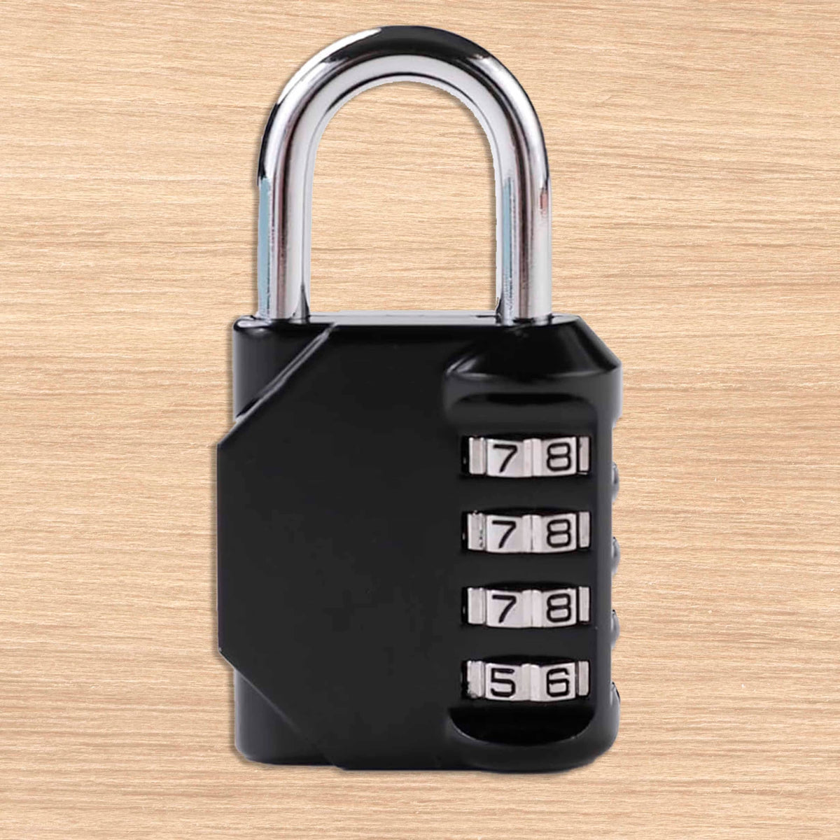 Urbane Home 4 Digit Combination Lock | Travel Lock for Briefcase | Number Lock | Padlock for Luggage | Travelling Locks for Suitcase | Gym Lock | 8023ABK | Black