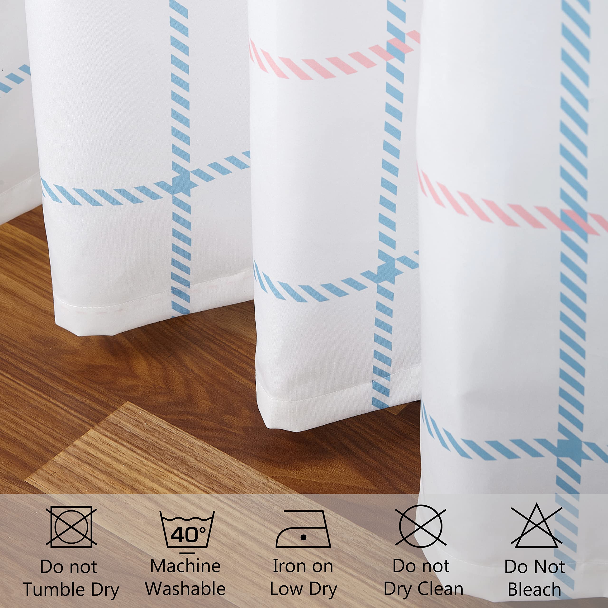 Encasa shower curtain with hooks - easy installation