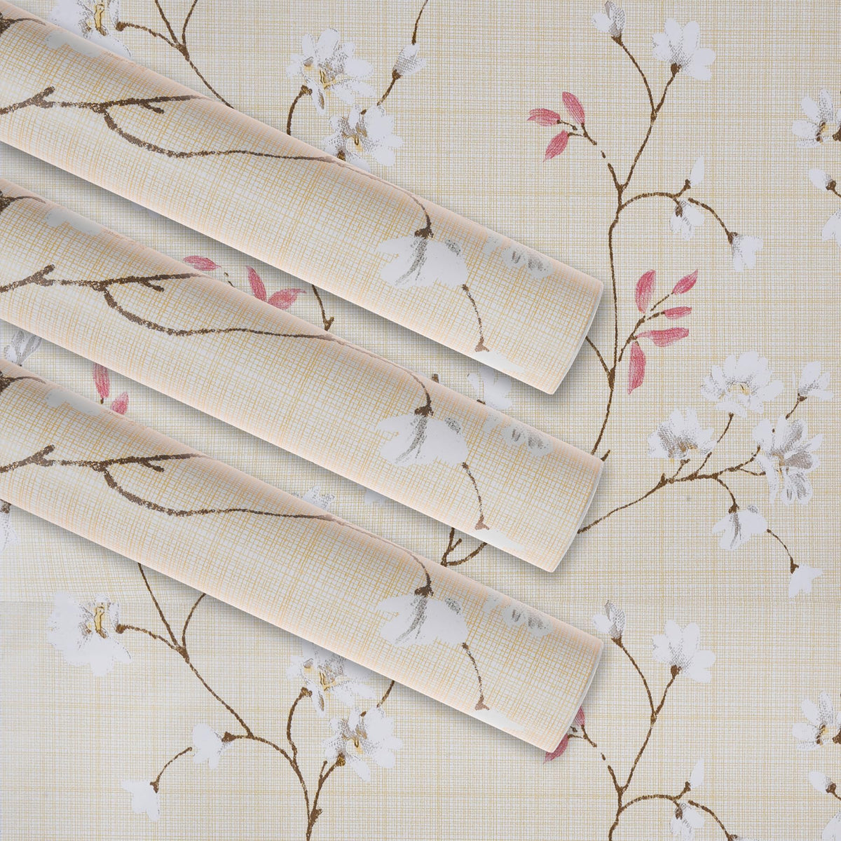 Kuber Industries Wallpaper | Self Adhesive Wallpaper Sheet | PVC Wallpaper Sheet for Home Décor | Kitchen Cabinets Wallpaper Roll | 5 Meter | WP-19 | Pack of 3 | Cream