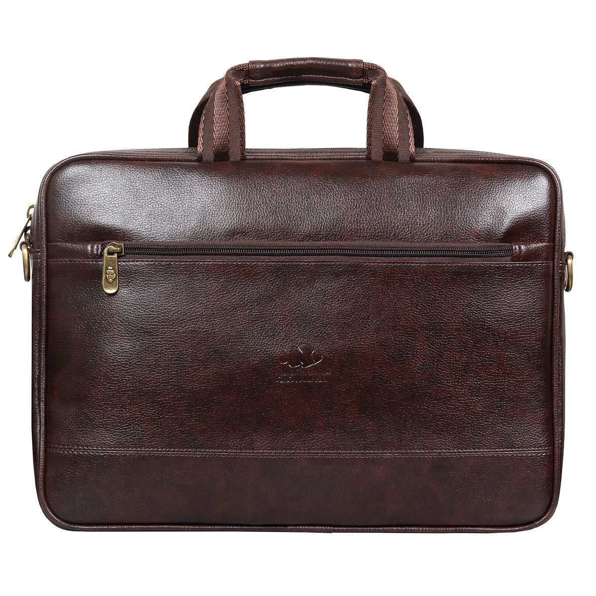 THE CLOWNFISH Unisex Biz Faux Leather 15.6 Inch Laptop Messenger Bag Briefcase (Dark Brown)