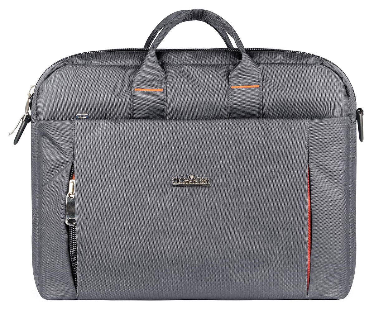 THE CLOWNFISH Unisex-Adult Polyester Laptop Bag | 15.6 Inch Laptop Bag | Messenger Bag | Briefcase | (Grey)