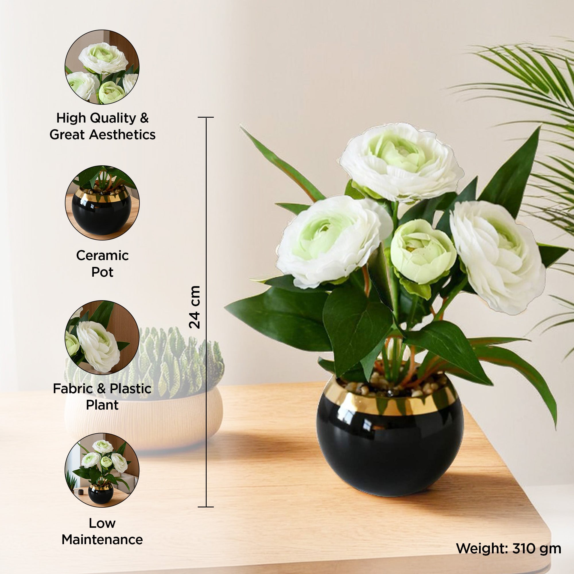 UMAI Lifelike Artificial Plant - Easy Care Decoration