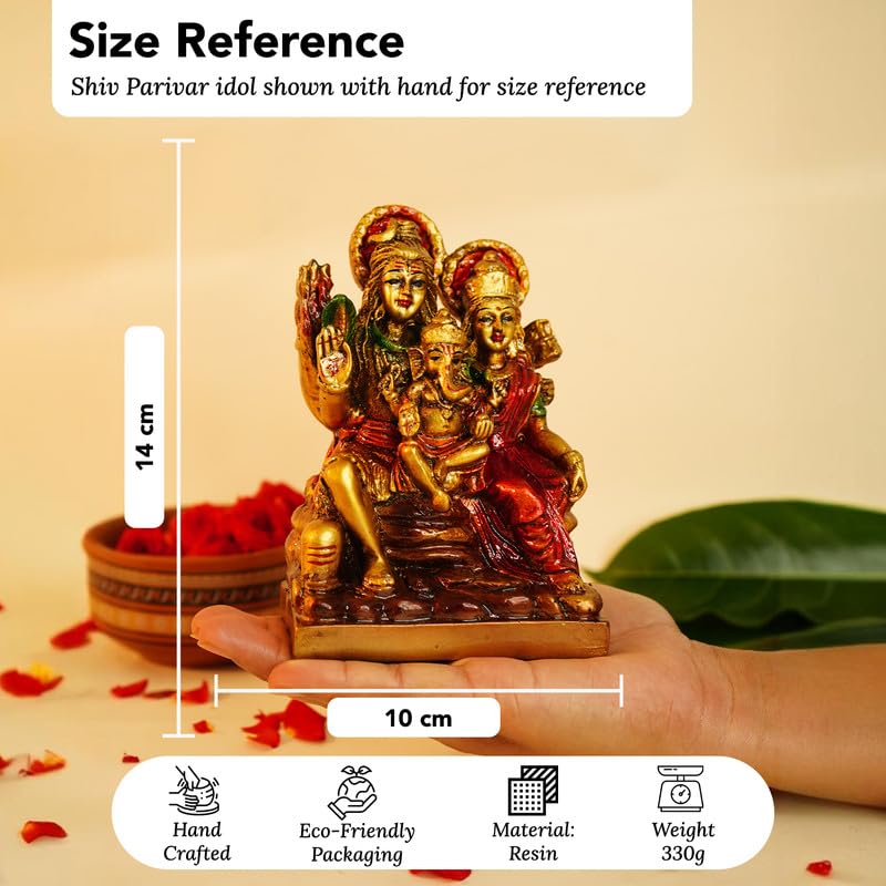 Ekhasa Marble Dust Shiv Parvati Statue - Office Decor