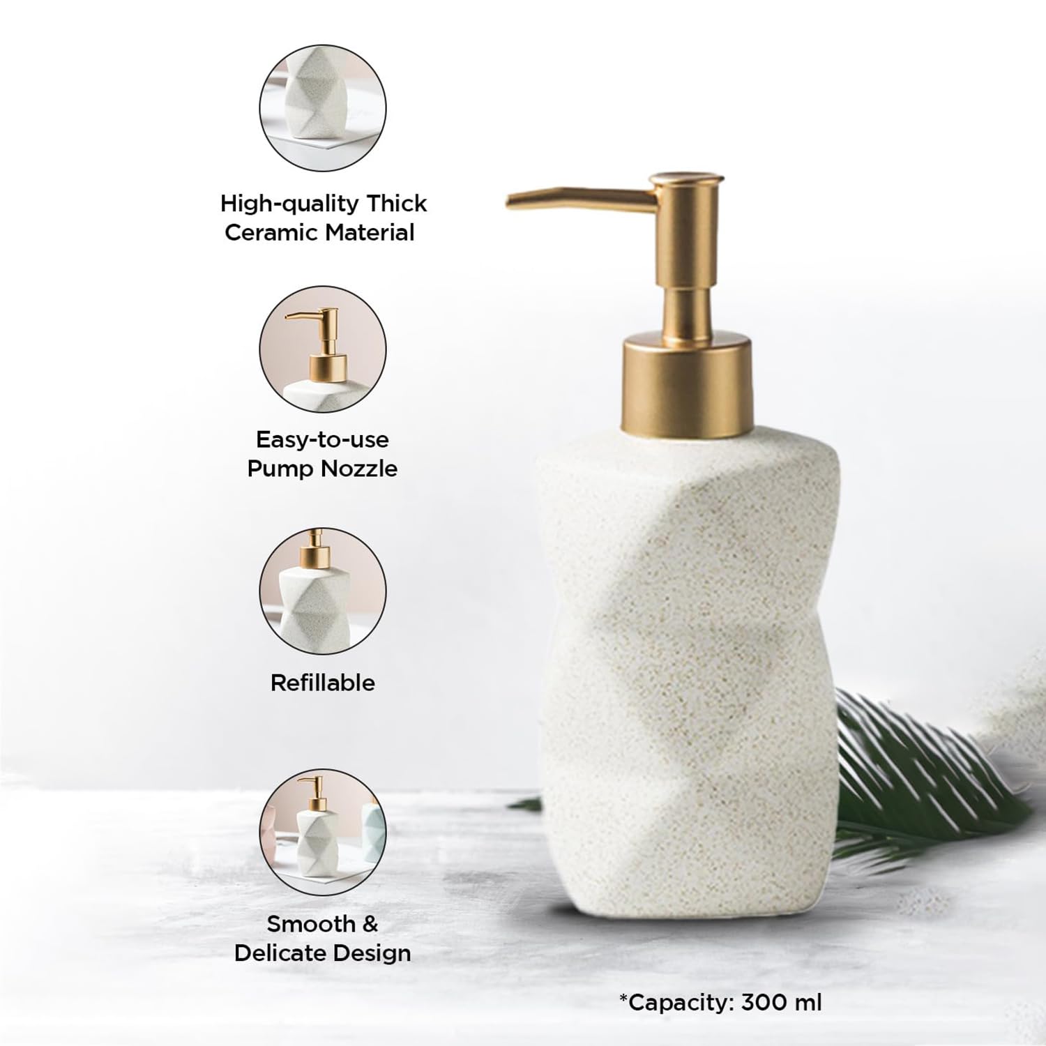 Kuber 350ML Soap Dispenser - Easy refill bathroom accessory