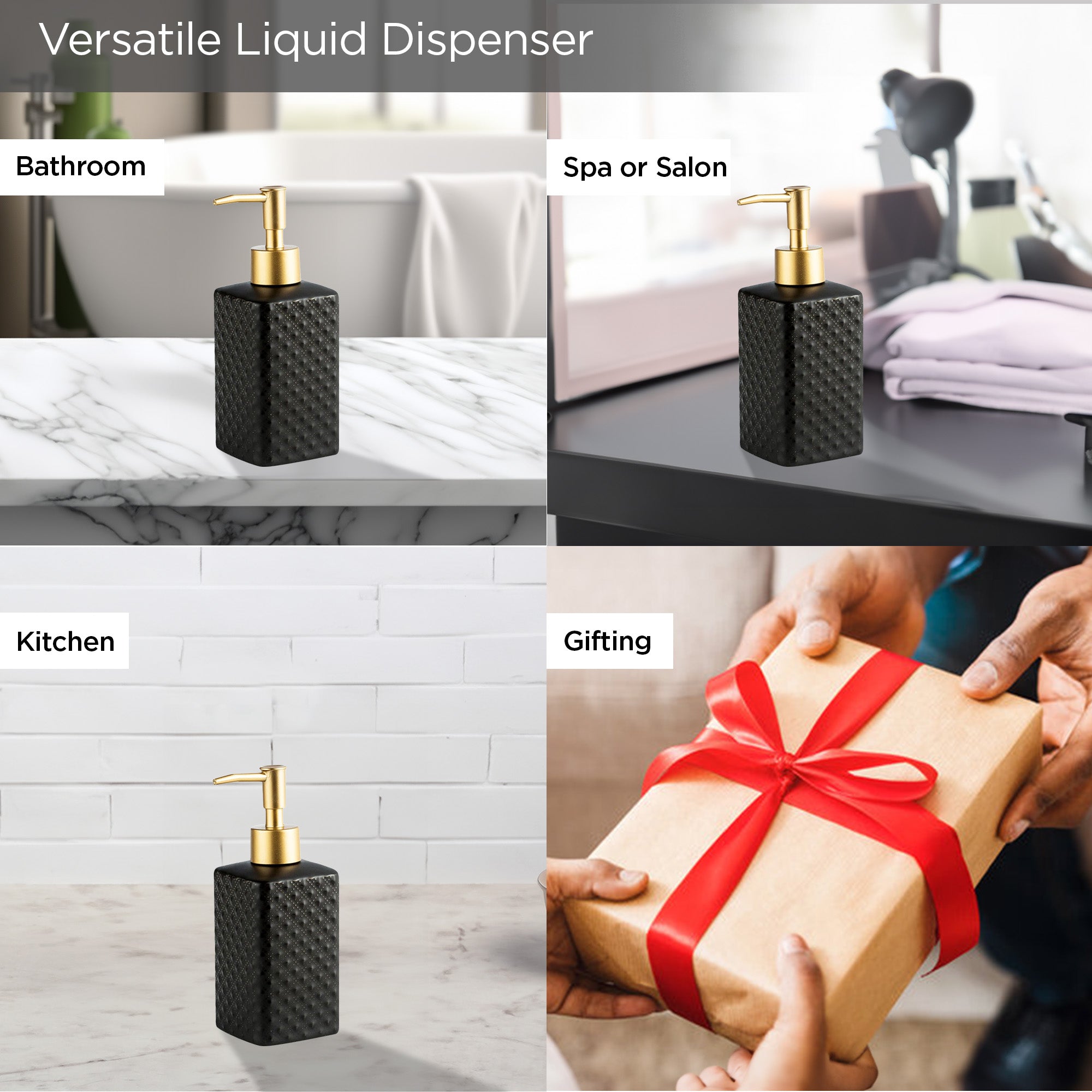 UMAI black ceramic soap dispensers - modern home decor