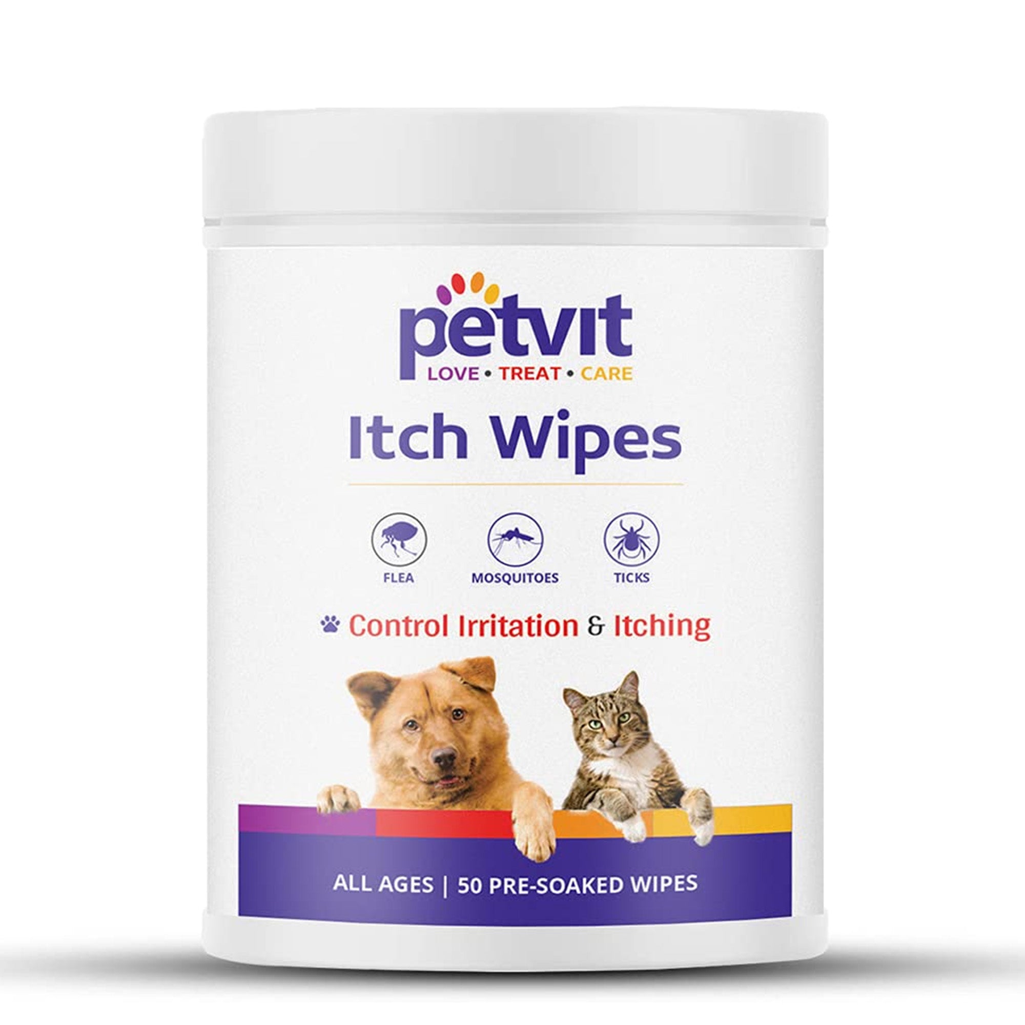 Petvit anti itch pet wipes - Ideal for cleaning paws and nose