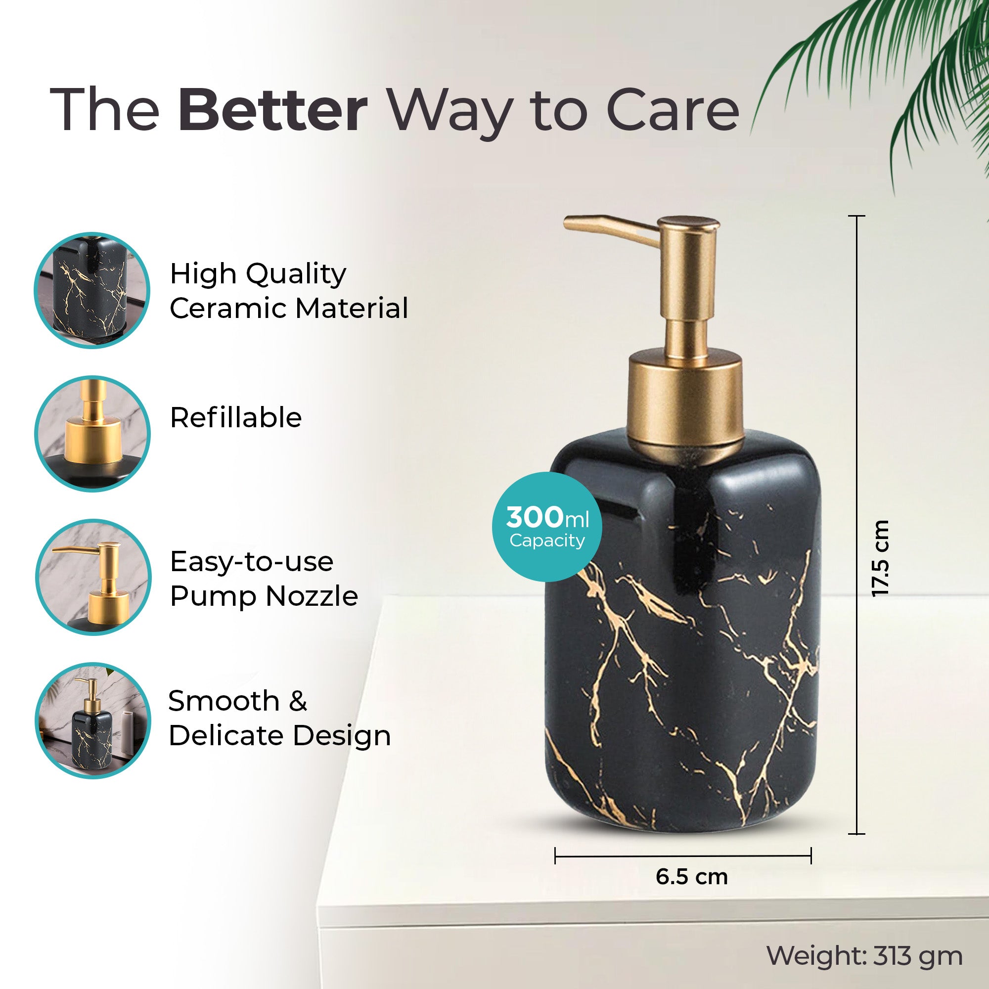 The Better Home UMAI Lotion Dispenser - Stylish bathroom accessory