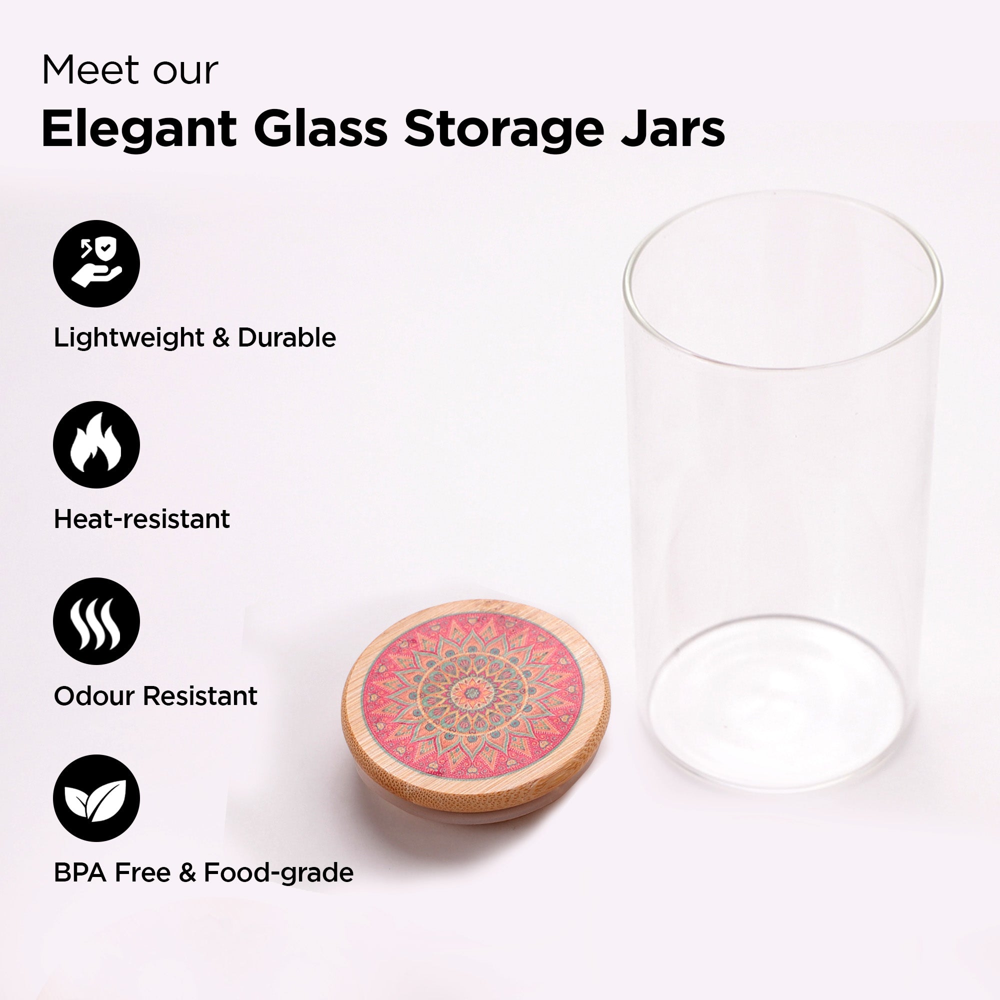 The Better Home bamboo lid jars - keeps snacks fresh