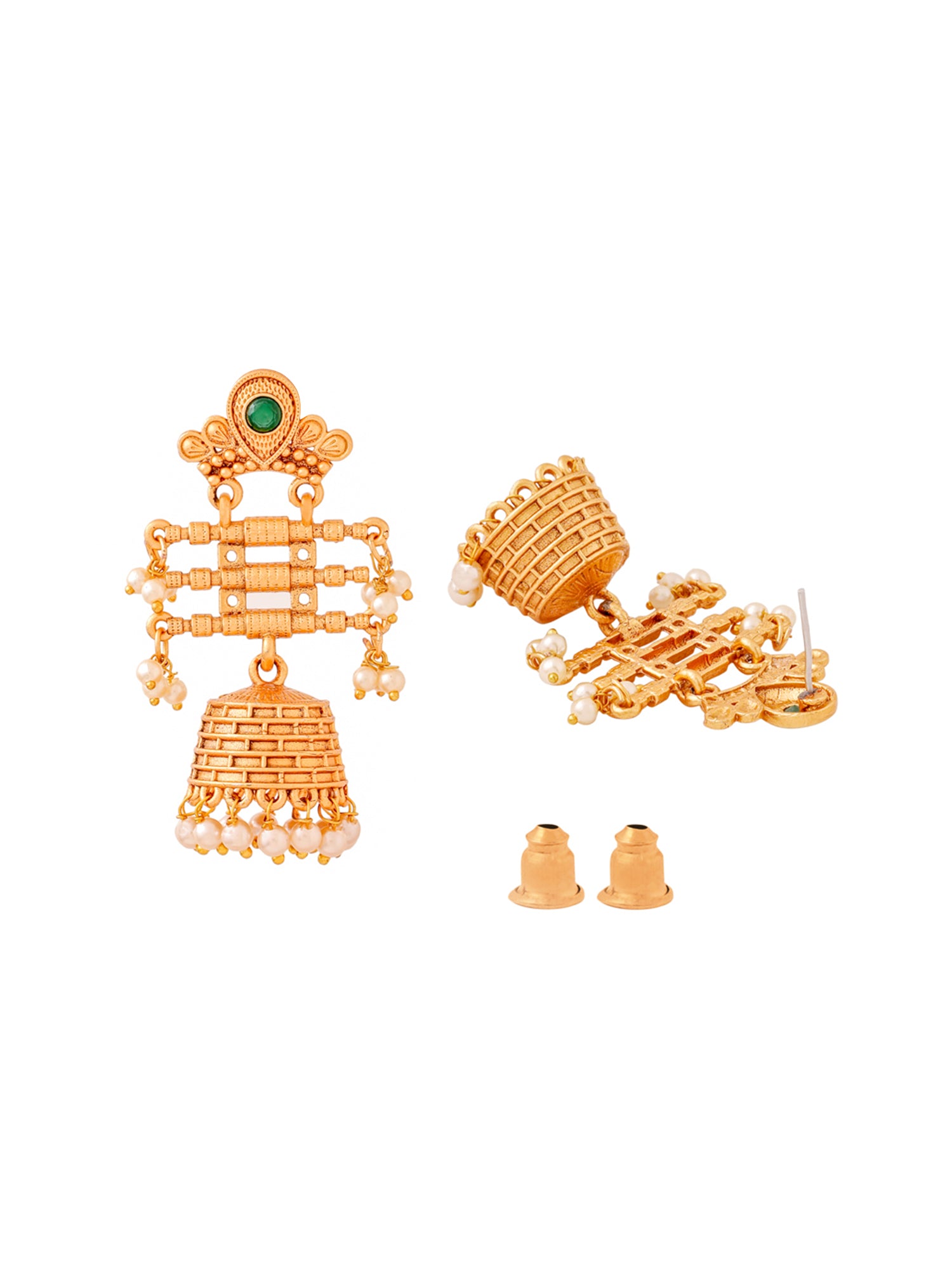 Yellow Chimes jhumka earrings - traditional festive wear