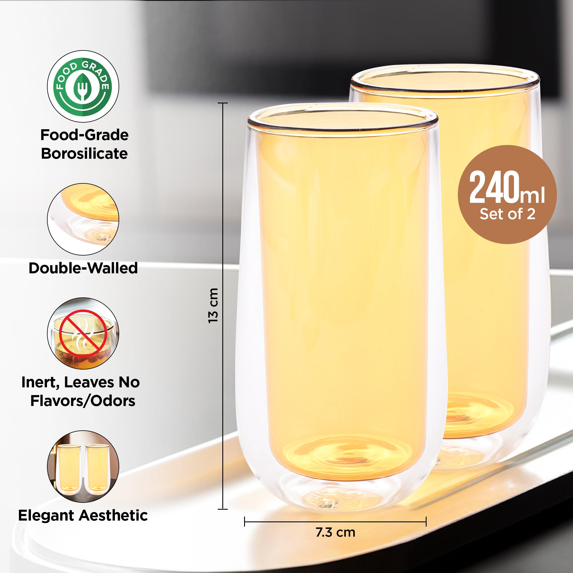 UMAI Double Wall Coffee Mug - Great for Iced Beverages