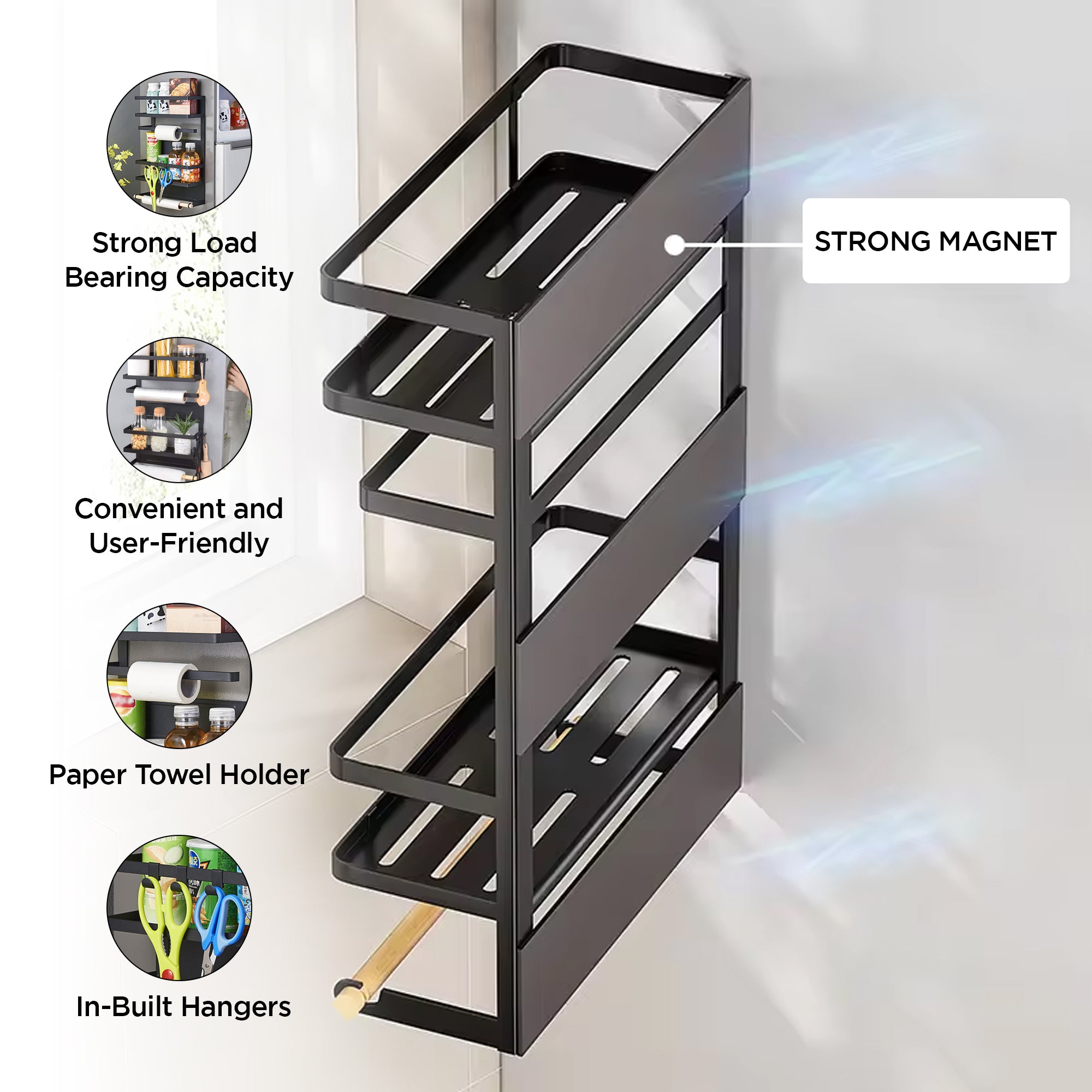 UMAI Magnetic Refrigerator Shelf - Kitchen roll dispenser holder