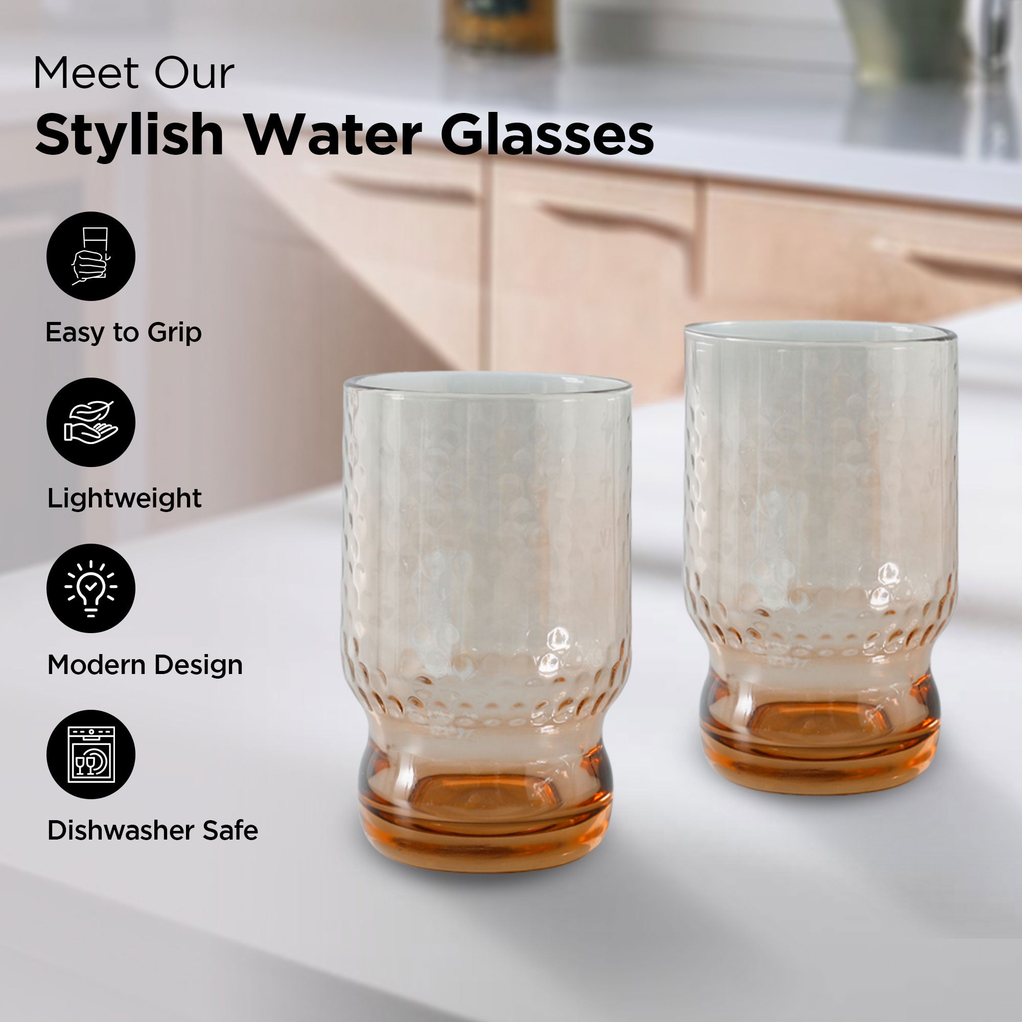 UMAI Amber Juice Glasses - Great for refreshing drinks