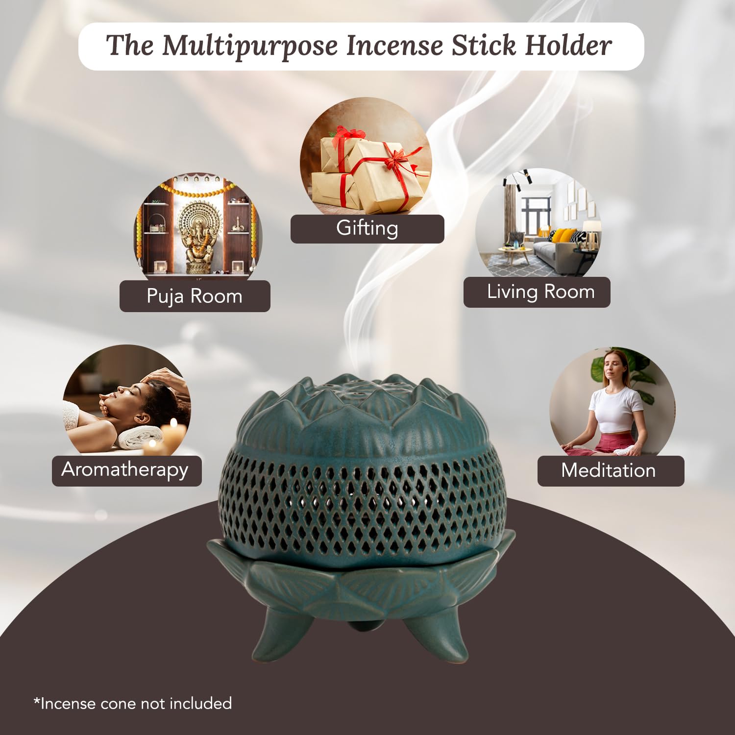 Ekhasa ceramic incense holder - elegant home decor