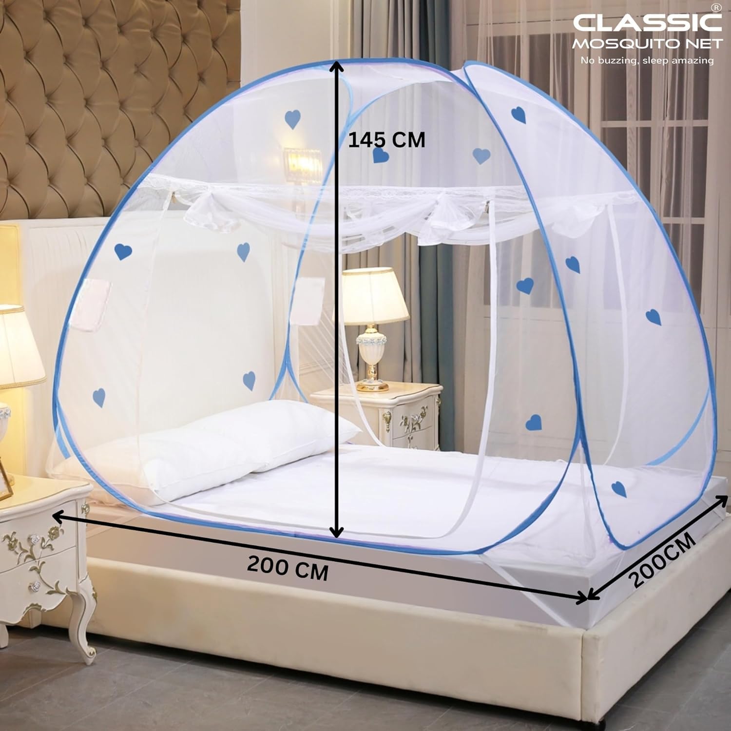 Classic Mosquito Net Double Bed - perfect for family nights