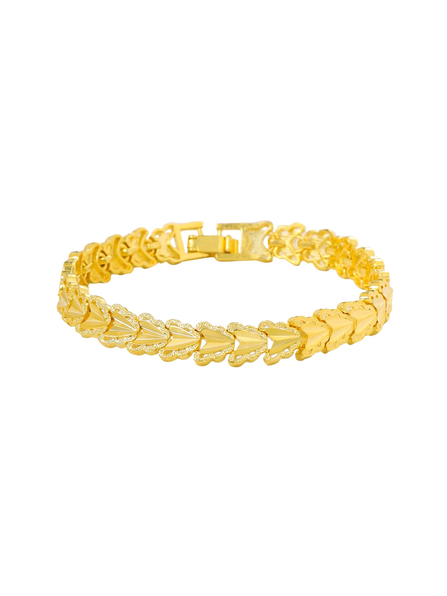 Yellow Chimes Fashion Golden Bracelet - Elegant layered look