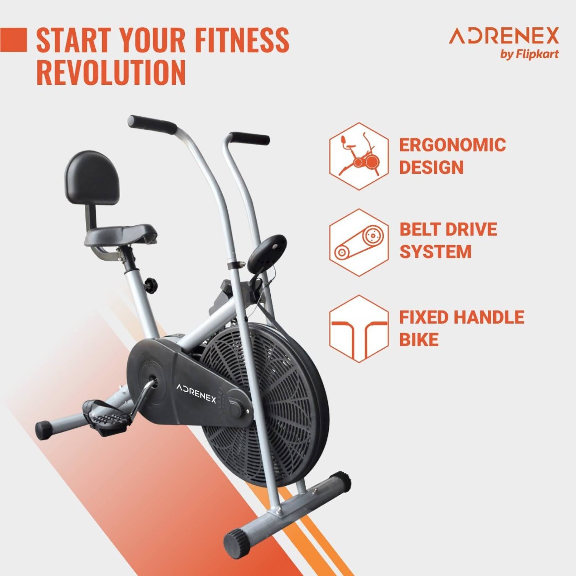 Reach LCD Monitor Air Bike - Track Your Fitness Goals