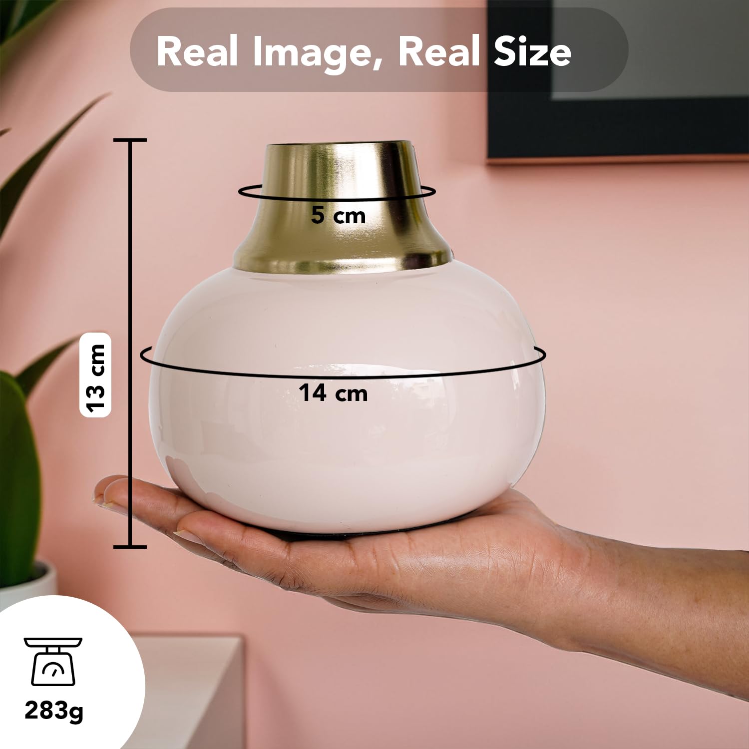 Ekhasa glossy metal vase - Perfect for housewarming gifts