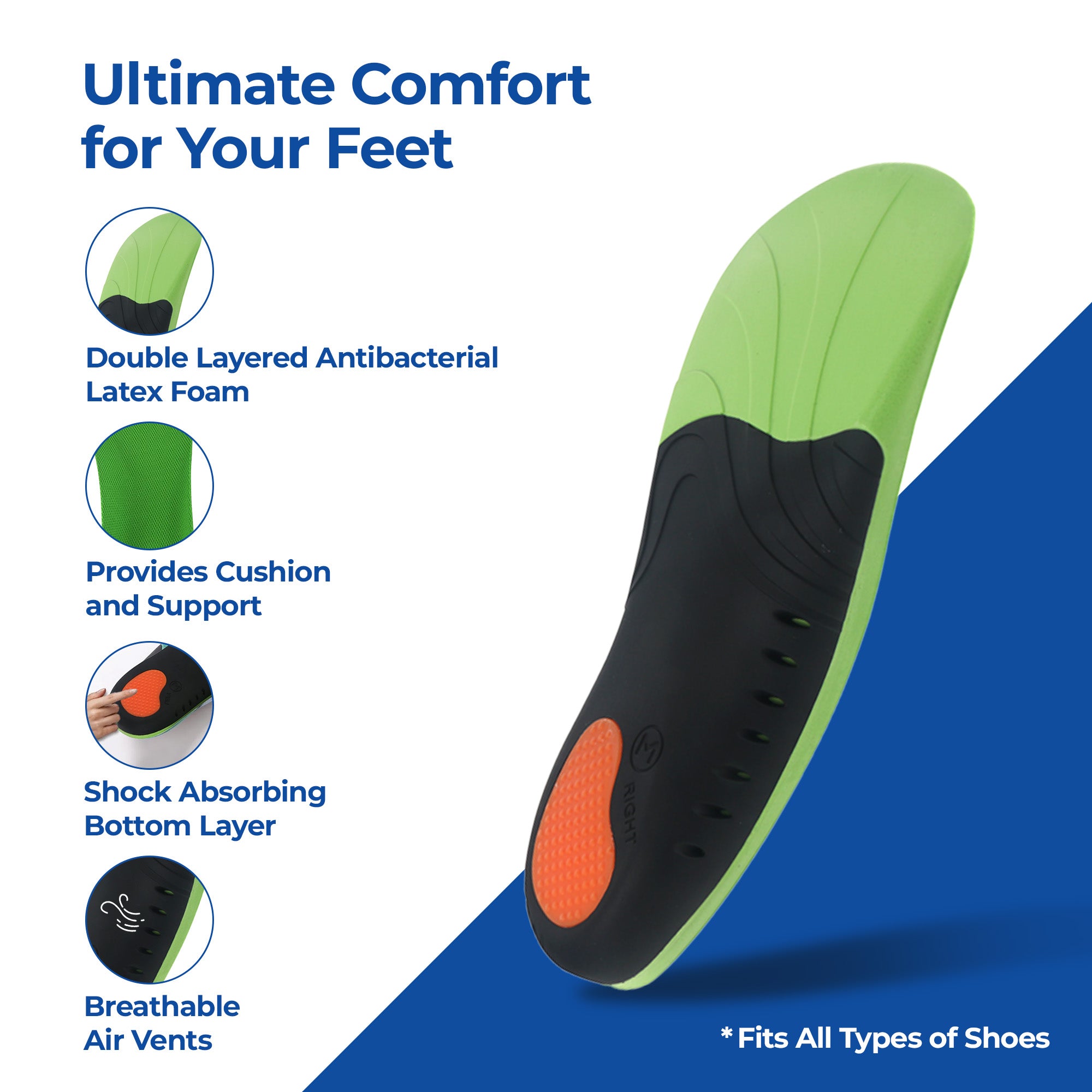 Dr Foot Gel Insoles - Providing arch support for flat feet