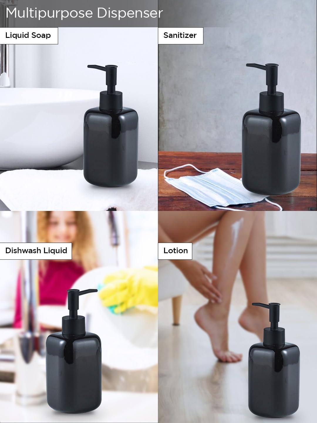 UMAI Black Soap Dispenser - Stylish bathroom accessory