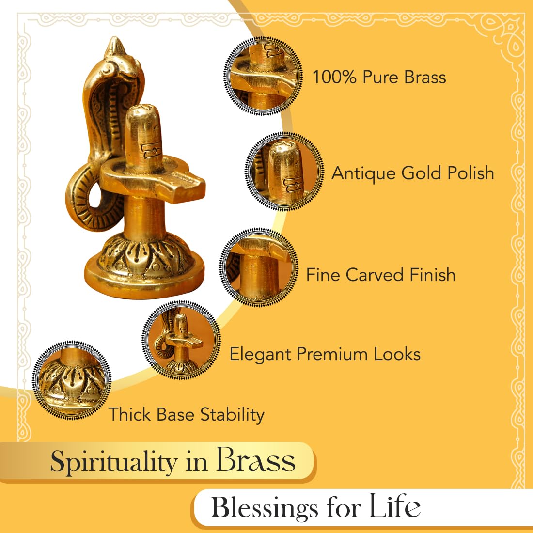 Ekhasa brass shivling - Traditional religious idol